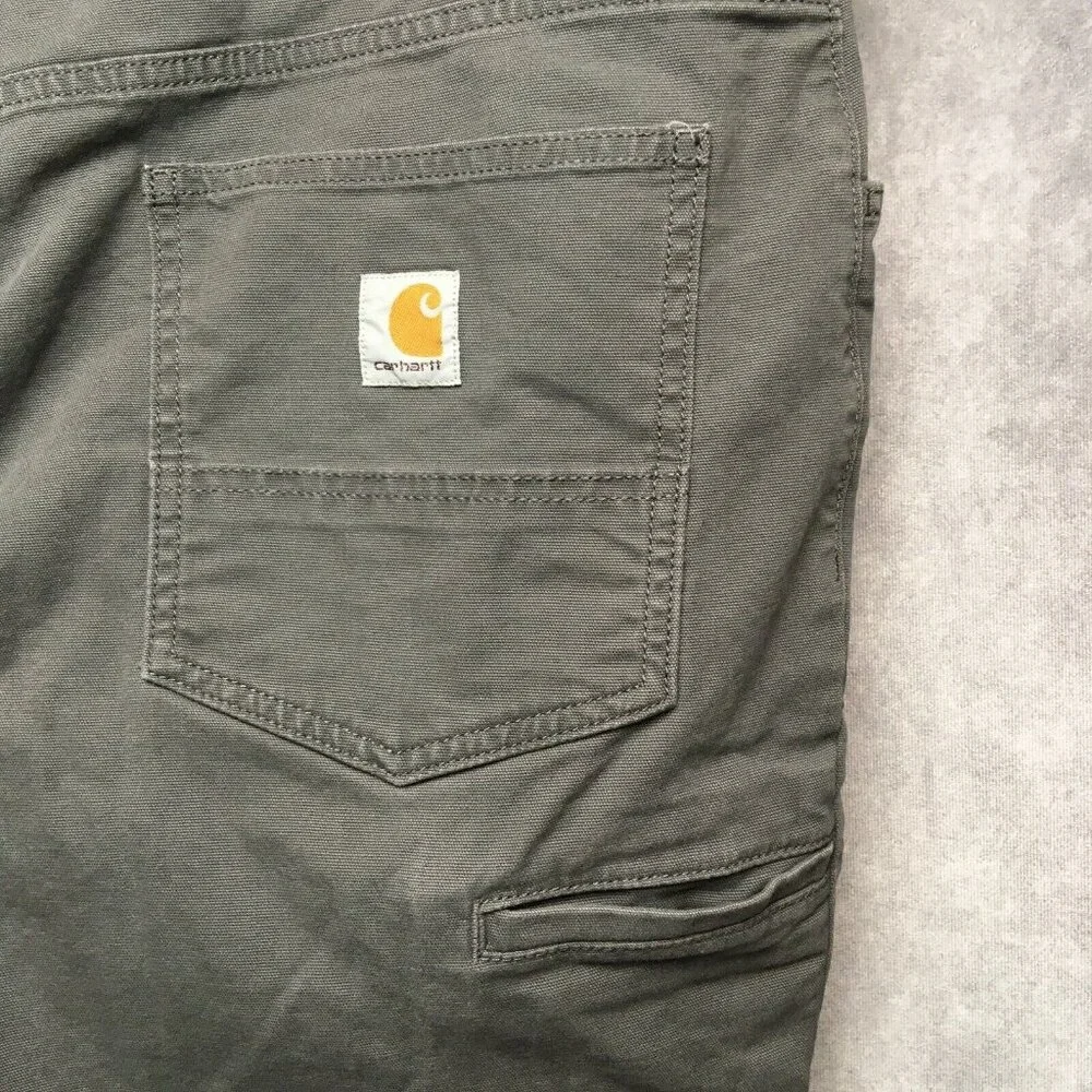 Carhartt Mens Pants‎ Relaxed Fit size 42x30 Flat Front Flex Canvas Gray Work